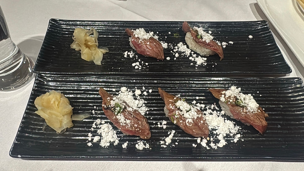 A5 wagyu nigiri, the pièce de résistance: an add-on well worth the price.