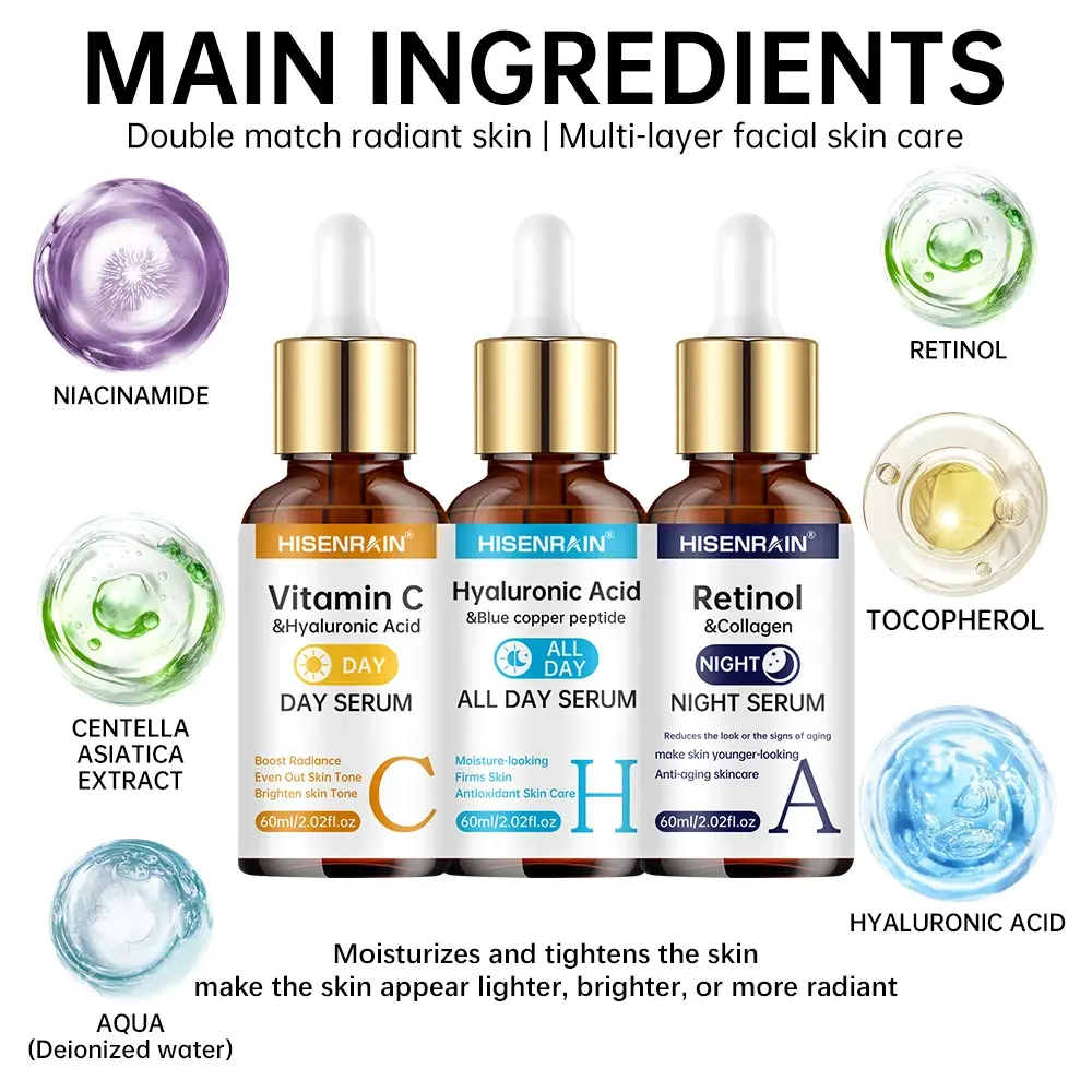 Vitamin C, Retinol, Hyaluronic Acid Serum Duo Anti-Aging Brightening & Hydration