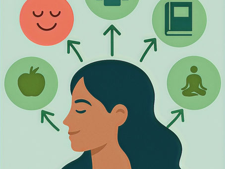 Lady nourishing her mind with positive lifestyle habits and thought