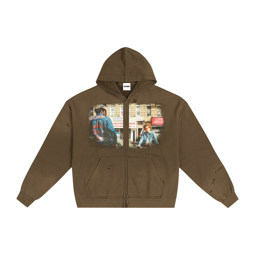 Thumbnail: Hand-Frayed Sunfade Zip Hoodie