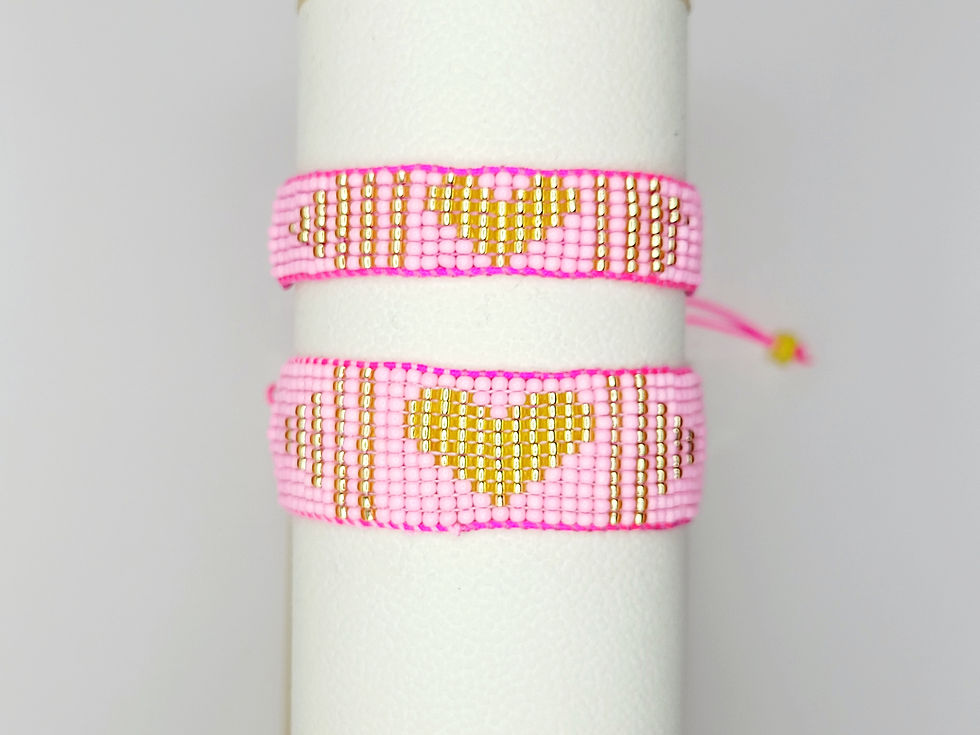 Pink & gold heart - Sweet Music Bracelet