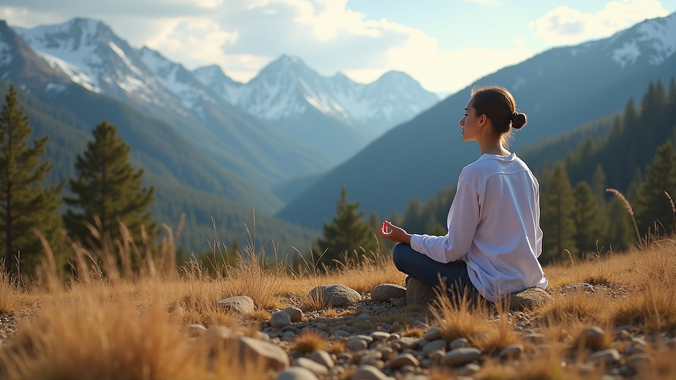 Close-up view of a peaceful meditation spot overlooking Aspen’s mountains