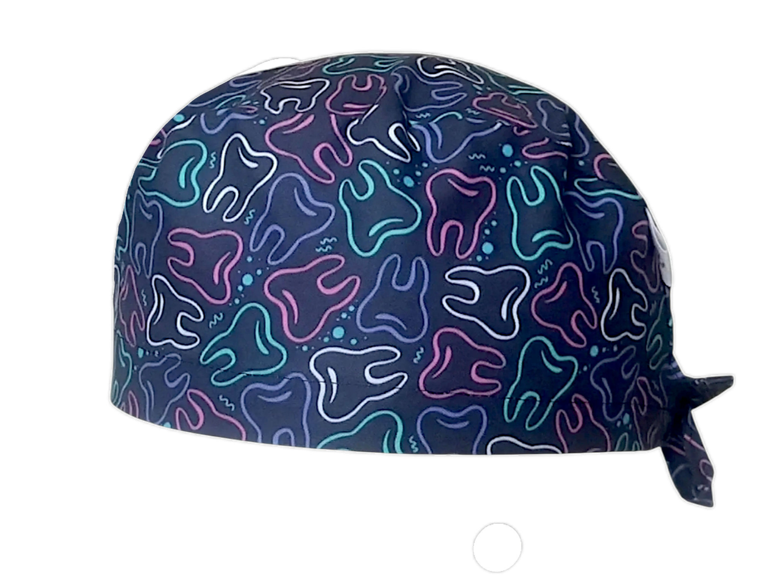 Calot chirurgien dentiste - Dents multicolores fond bleu