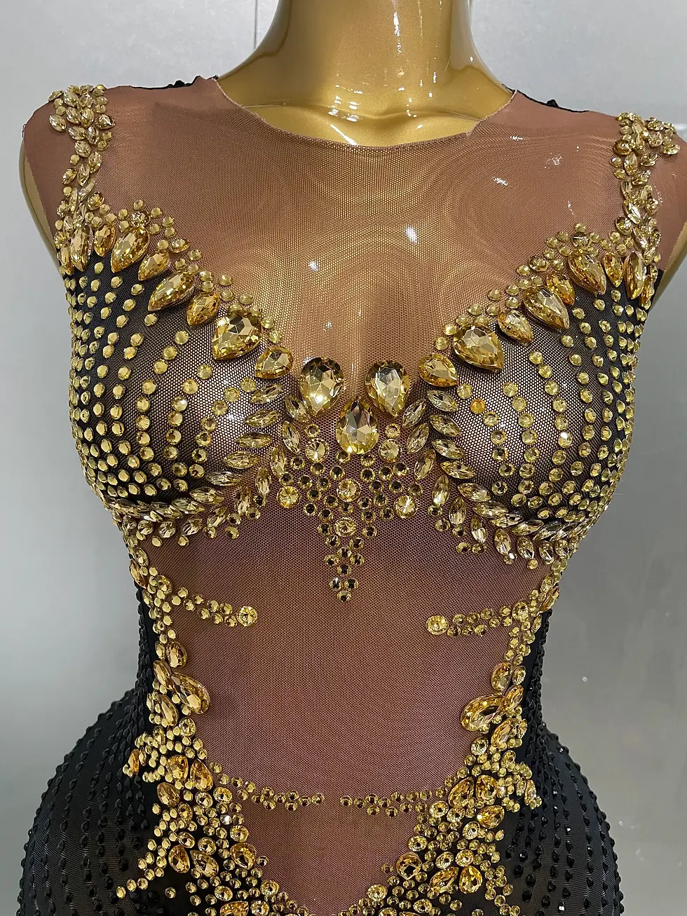 Thumbnail: Handmade Rhinestones Sparkly Dress