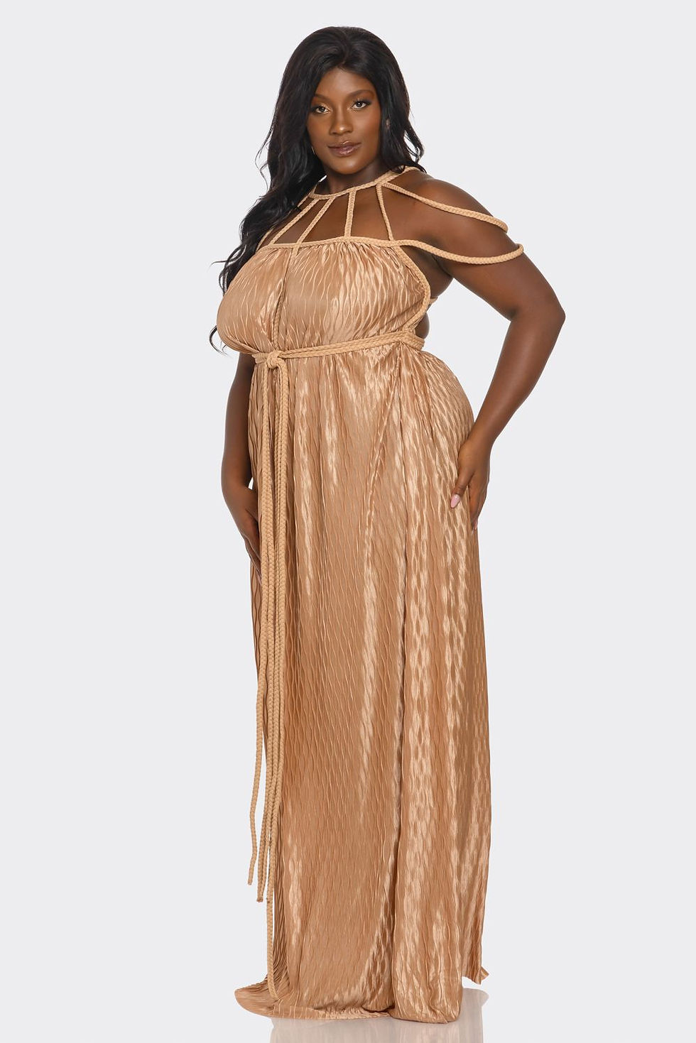 Thumbnail: Pleated Braided Maxi Dress