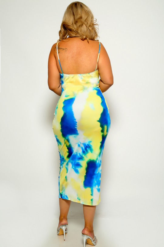 Thumbnail: Plus Size Light Blue Printed Dress