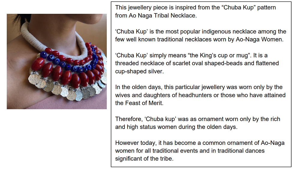 Information related to a piece of jewellery.
