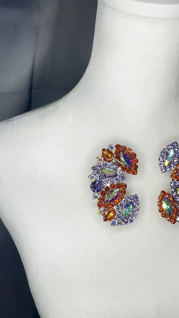 Thumbnail: Hyacinth and lilac combo Earcuffs and Ring 