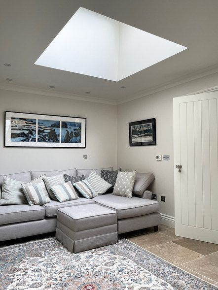 a light and airy snug with the inclusion of a large roof light in the design