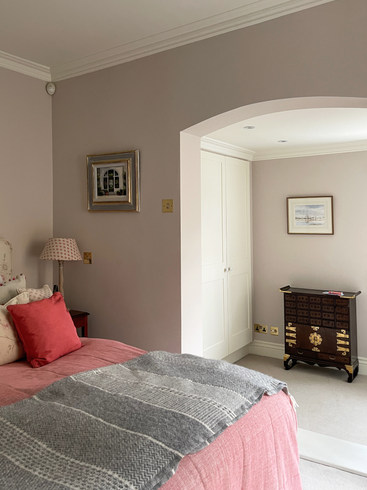 the master suite houses a dressing area with wardrobes and a tastefully designed modern bathroom
patio doors from the bedroom open onto the Juliette balcony framed with a glass balustrade