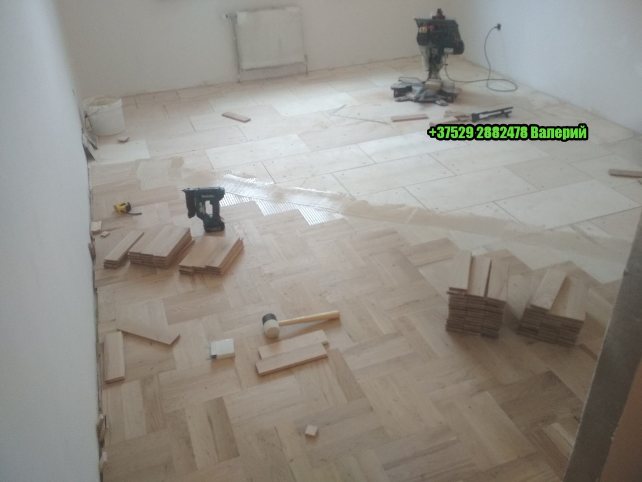 укладка паркета на фанеру