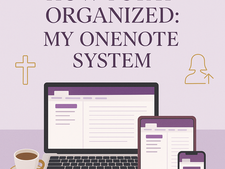 A rich and insightful look into how I stay organized—and more importantly, how I stay intentional. The OneNote system is a beautiful blend of structure and creativity, that evolves with me over time.