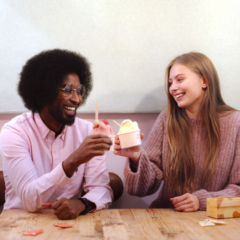 Smiling couple enjoying smell training kit