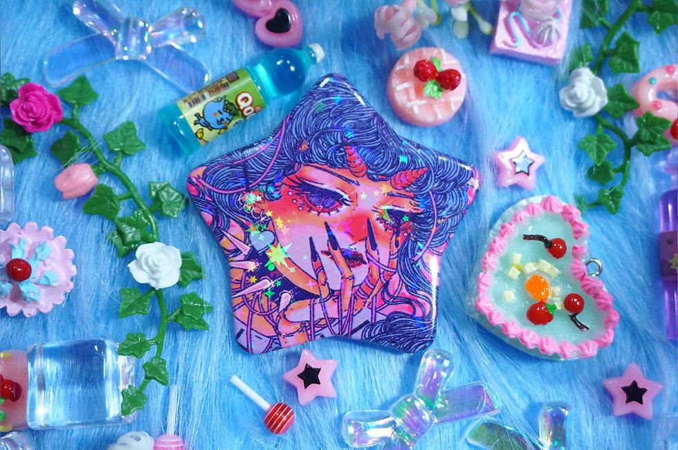 Thumbnail: spikes girl star button pin