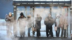 Minneapolis frozen bus stop