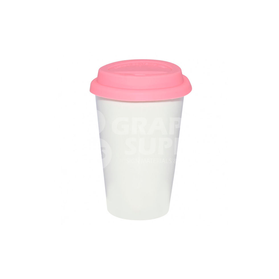 Miniatura: VASO DE CERAMICA CON TAPA DE SILICON SUBLIMABLE 250ml