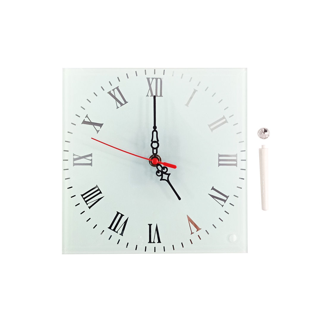 RELOJ DE VIDRIO SUBLIMABLE CUADRADO (BL26))