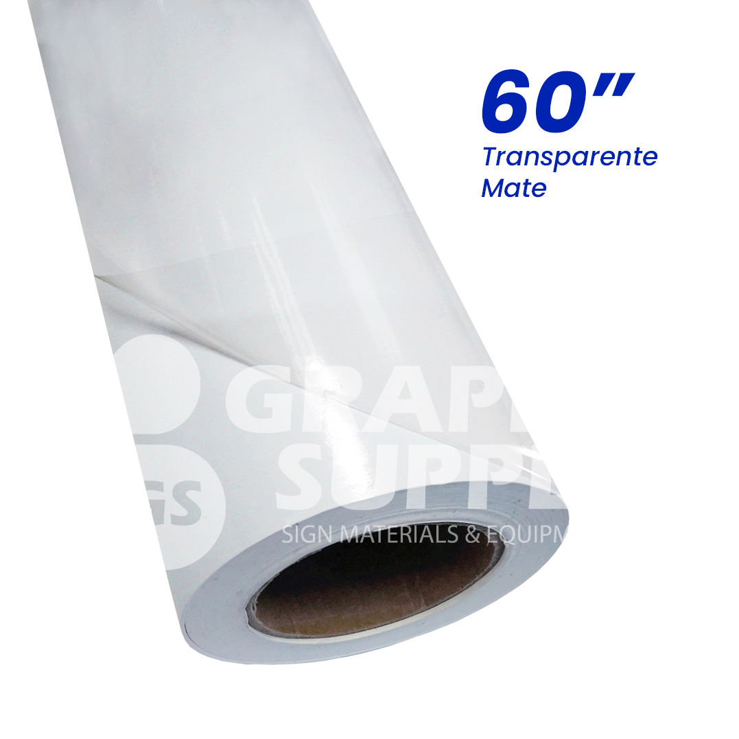 VINIL ADHESIVO TRANSPARENTE IMPRIMIBLE MATE 60" X  50mts 120mic LAMINACION