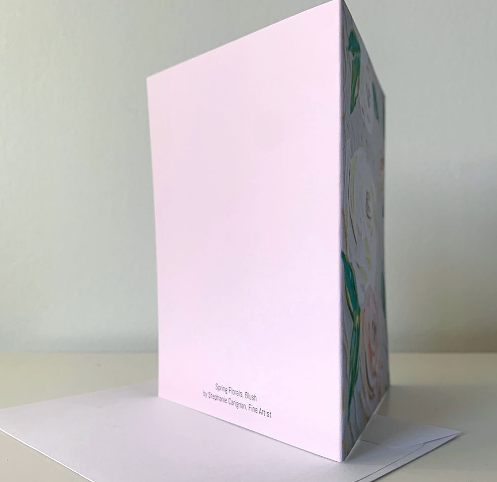 Thumbnail: 5.5 x 4" SPRING FLORALS, BLUSH CARDS - Set of 5
