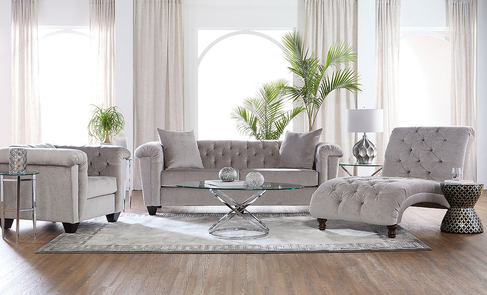Hughes Furniture Lush Silver 2pc
