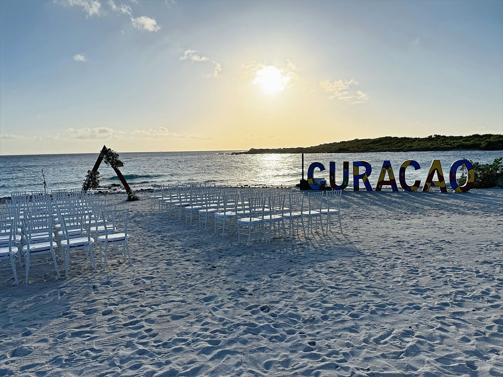 wedding set up at Sandals Royal Curacao