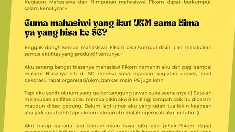 Student Center Fikom, Apaan Tuh?