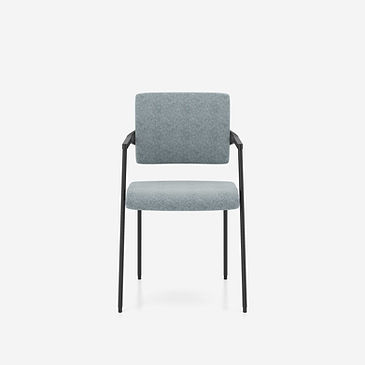 2me-visitor chair black frame-4leg-arms-pale green fabric