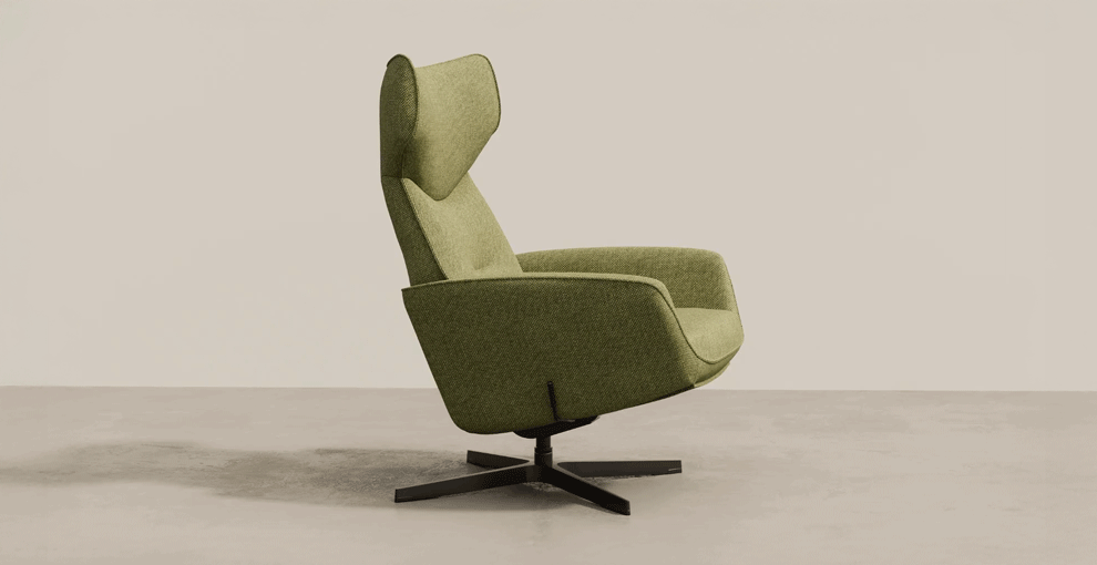 animation of -otuli-soft seating swivel chair by-nowy-styl-arrangement-dark green-fabric