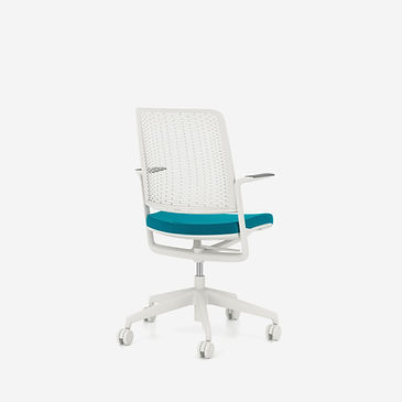 withme-swivel-chair-perforated mesh backrest-armrests-light grey frame-blue fabric