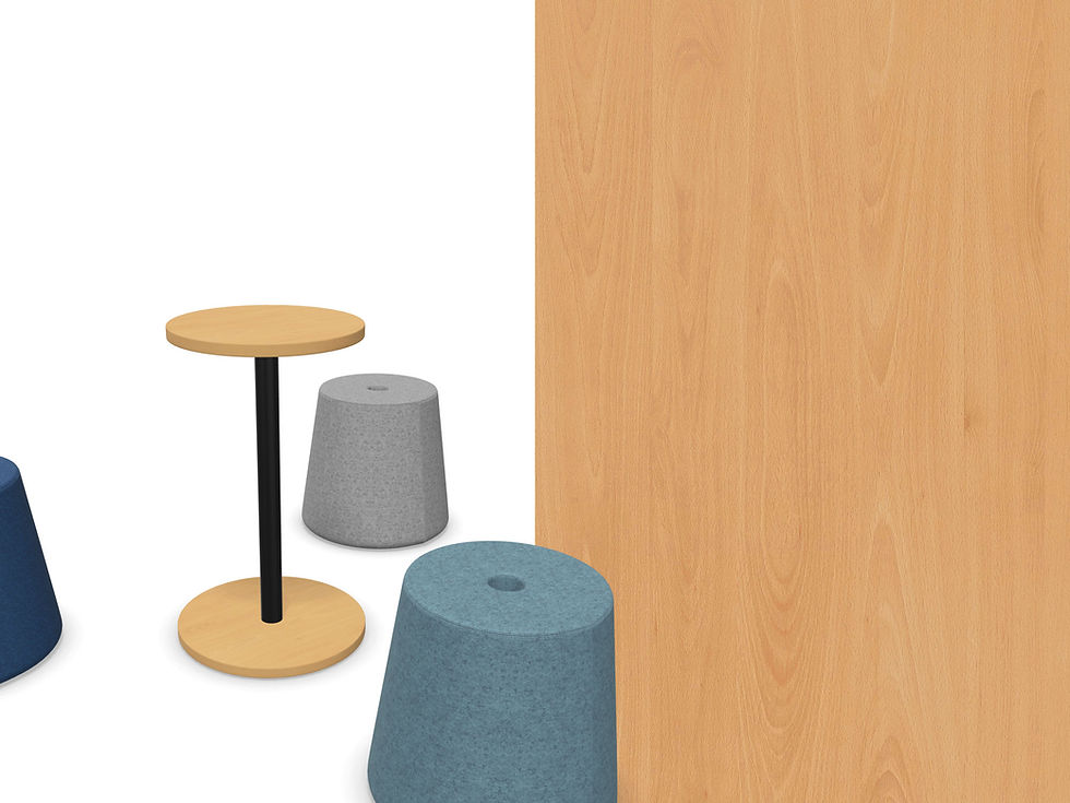 MM-Ellmau Beech melamine surface finish for table top and base plate of versi pouffes and table by nowy styl