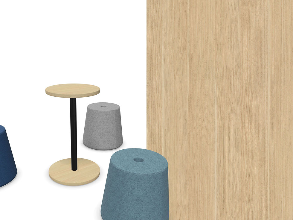 ML-Kaisersberg Oak melamine surface finish for table top and base plate of versi pouffes and table by nowy styl
