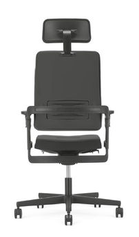 xilium swivel chair with upholstered backrest, headrest and armrests in black