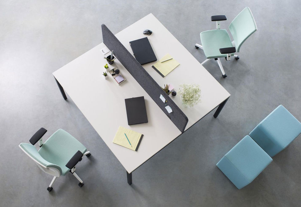 navigo office swivel chair by nowy styl, 1D armrests, white base, upholstered basic backrest