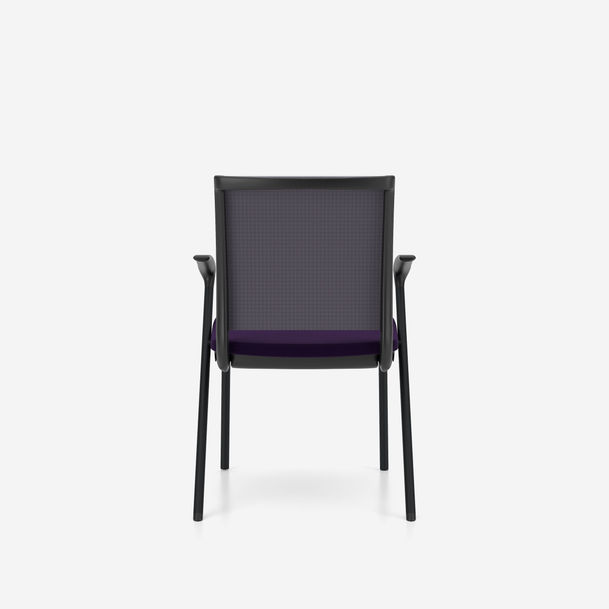 sail meeting chair by nowy styl, 4 leg frame,upholstered mesh backrest,armrests, black frame, fabric camira lucia-yb090-seat-lucia-yb094-backpad-4