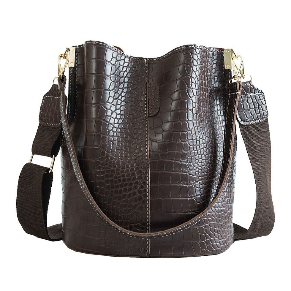 Thumbnail: Blake Shoulder Bag -Chocolate Croc