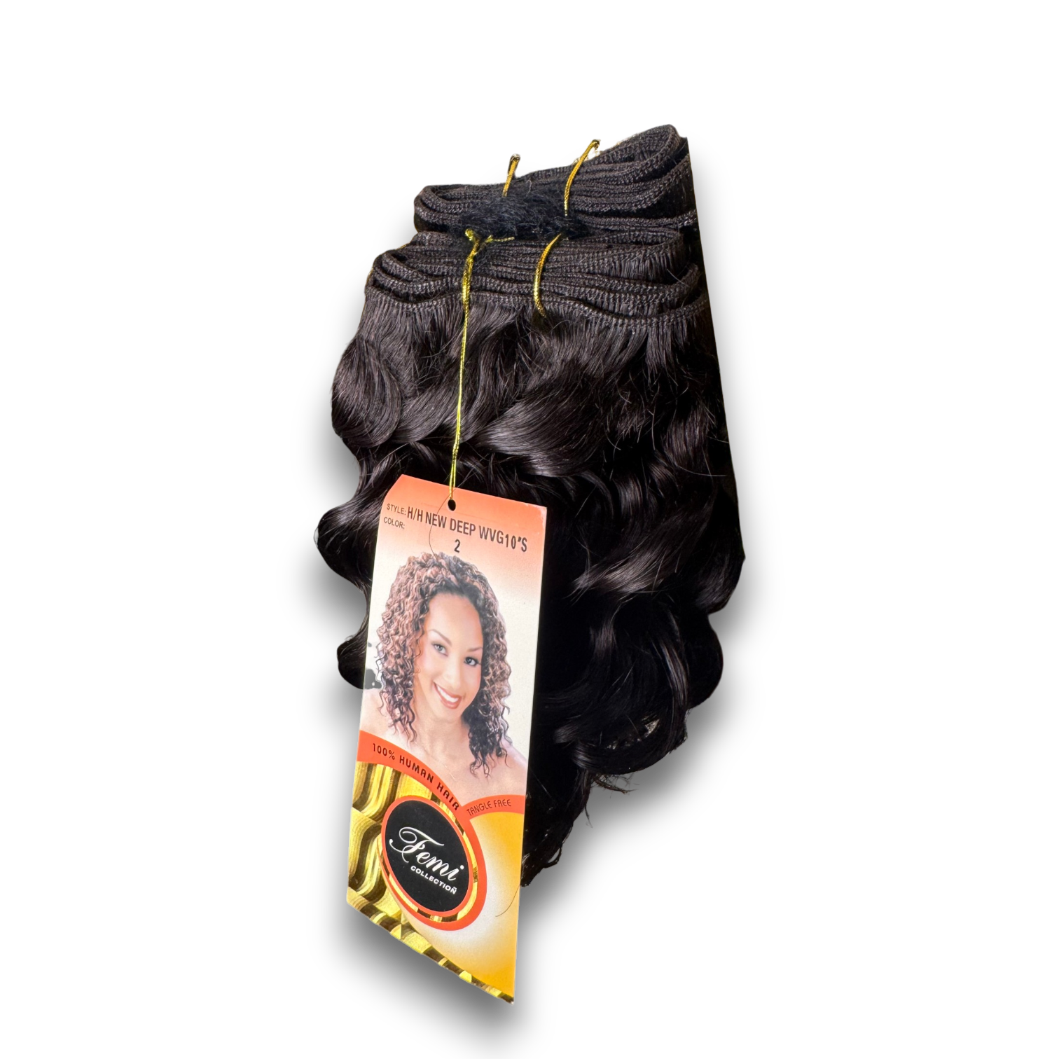 Femi Collection 100% Human Hair New Deep Weave 10" S, Color 2