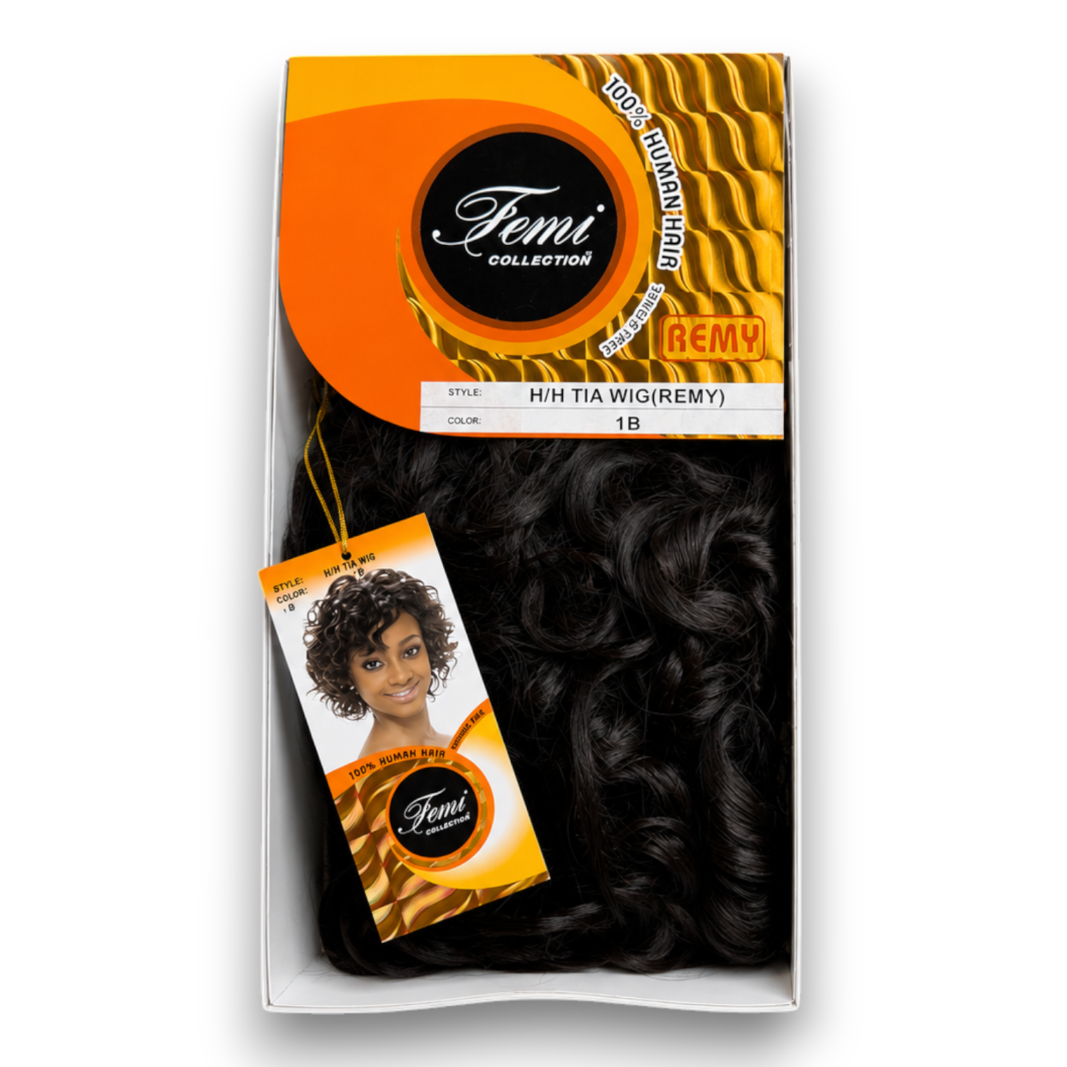 Femi Collection H/H Tia Wig (Remy Human Hair), Color 1B