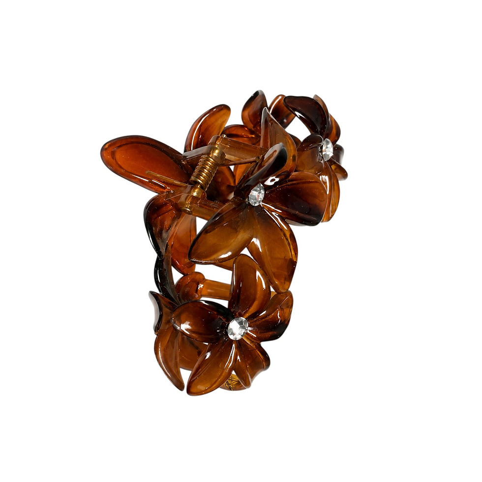 Thumbnail: Amber Flower Claw Clip – Rhinestone Floral Hair Clip for Women