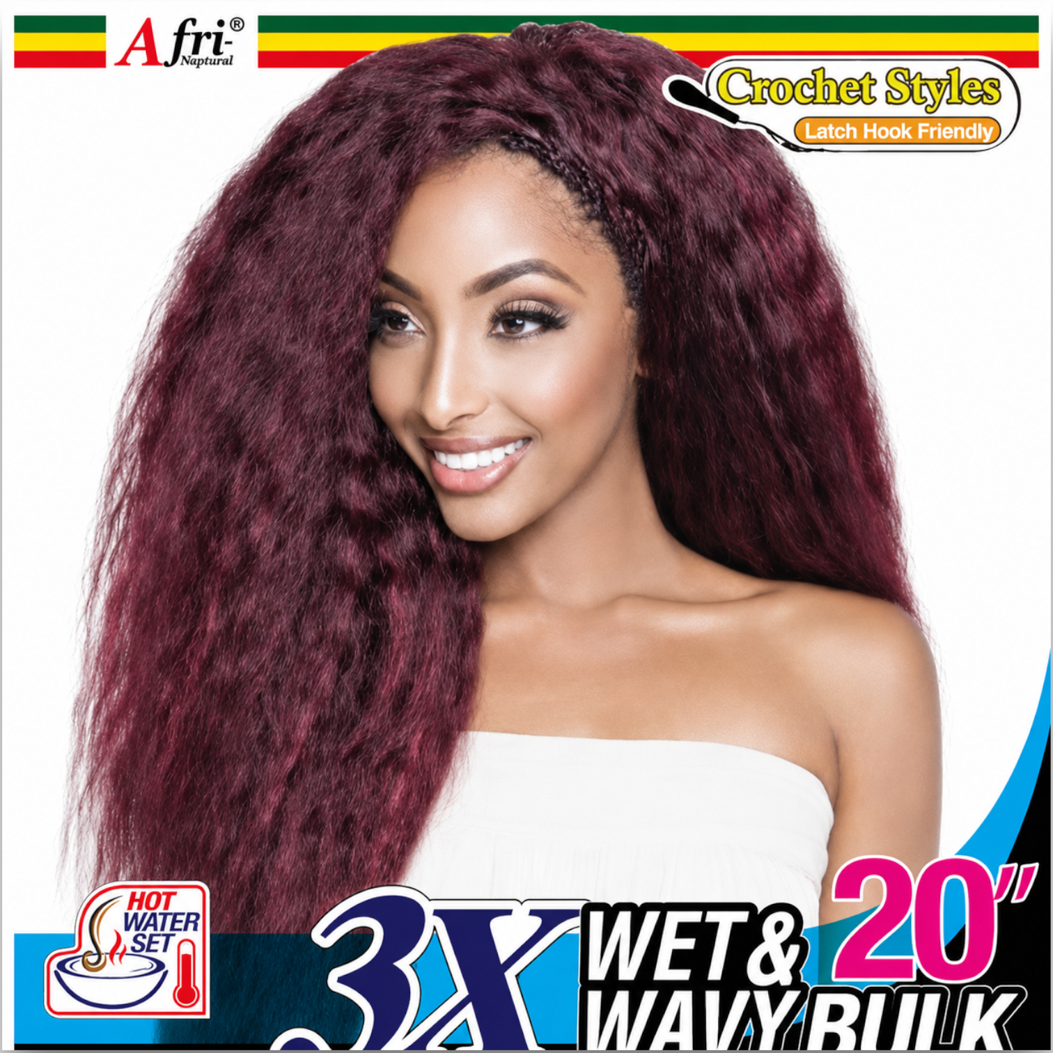 Afri-Naptural 3X Wet & Wavy Bulk 20", Color T1B/27