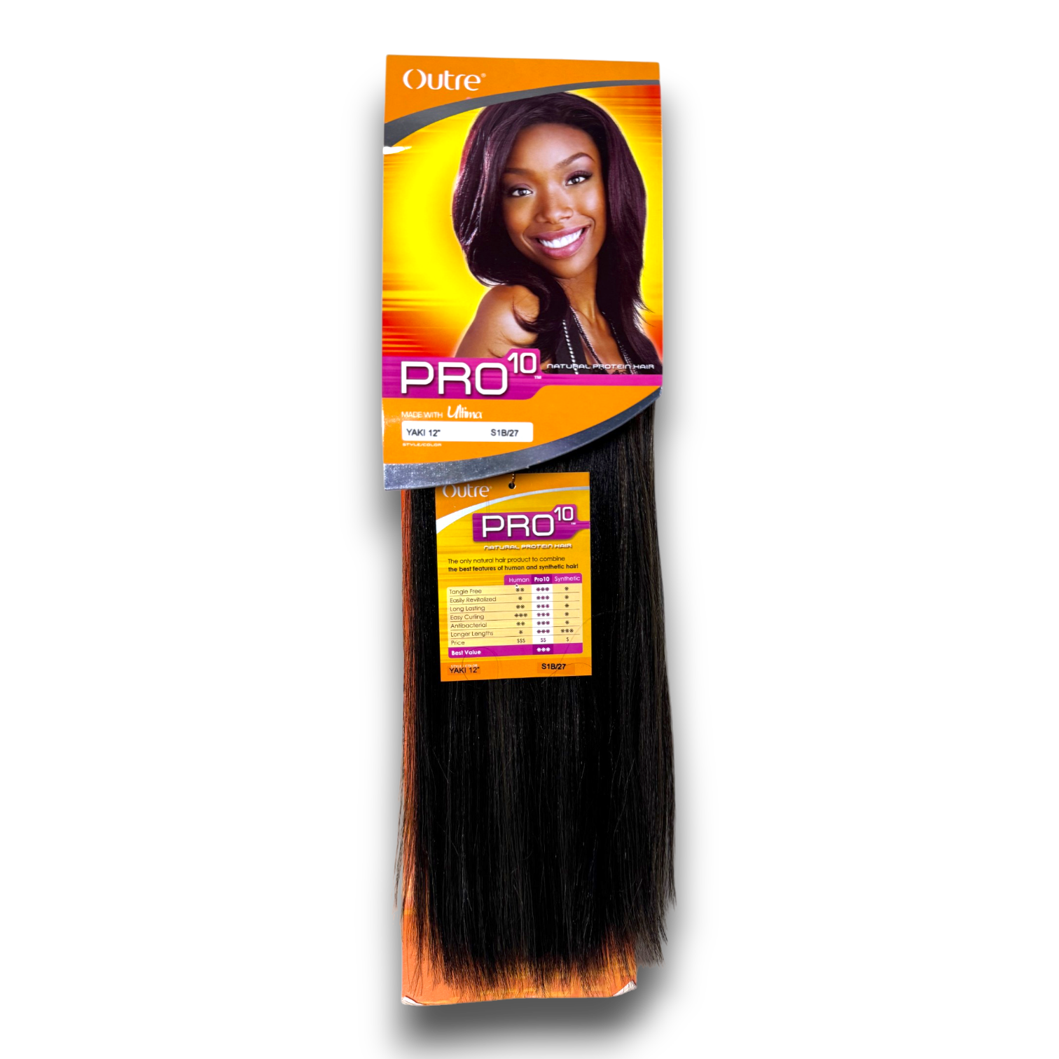 Outre PRO 10" Natural Protein Hair Yaki 12", Color S1B/27