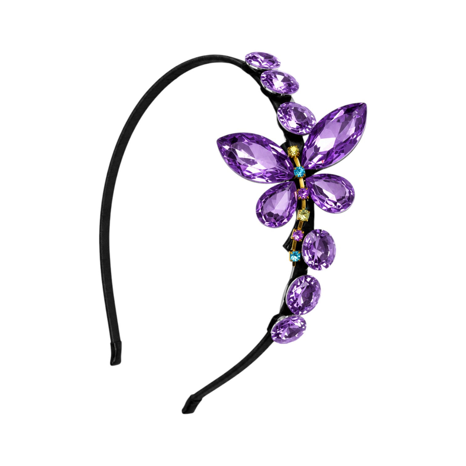 Crystal Butterfly Headband – Rhinestone Flower Hair Band for Women & Girls