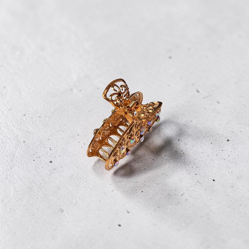 Thumbnail: Elegant Rhinestone Butterfly Claw Clips Crystal Metal No Slip Hair Clamp 1PC