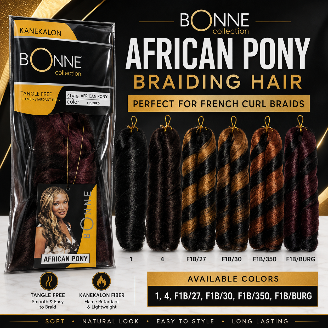 BONNE Collection African Pony Braid French Curl Braiding Hair