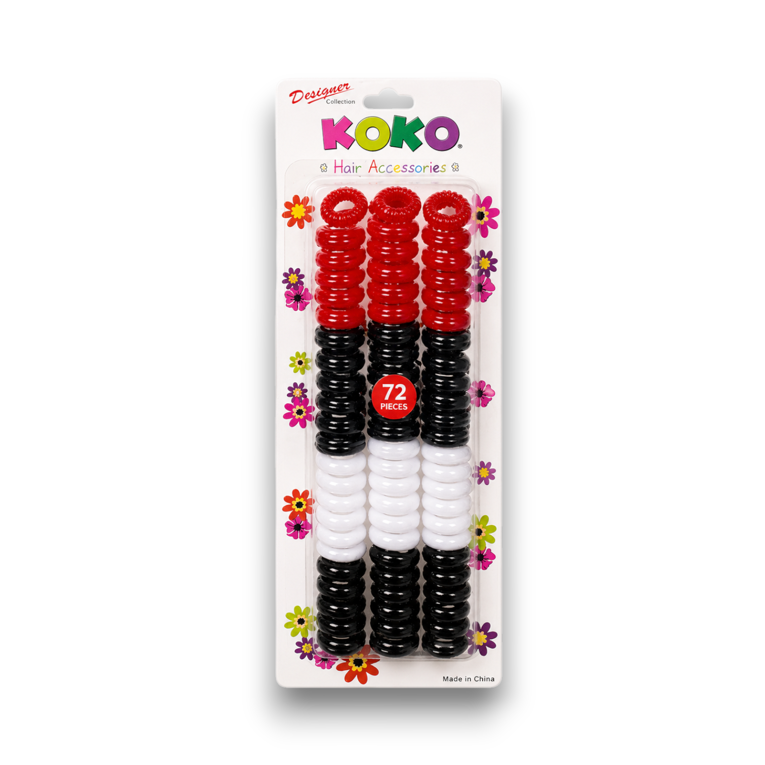 Koko Hair Accessories Red White Blue and Black Small Ponytail Holders