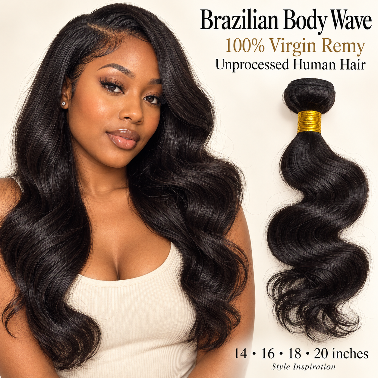 100% Brazilian Virgin Remy Unprocessed Human Hair Body Wave Bundles