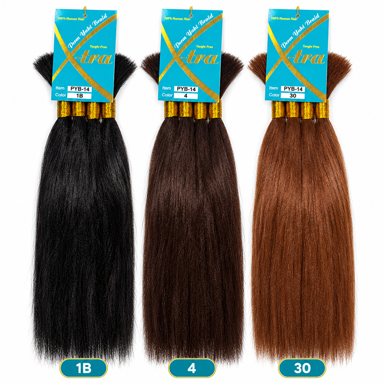 X-tra Perm Yaki Bulk Braiding Hair 100% Human Hair Quality PYB-14"