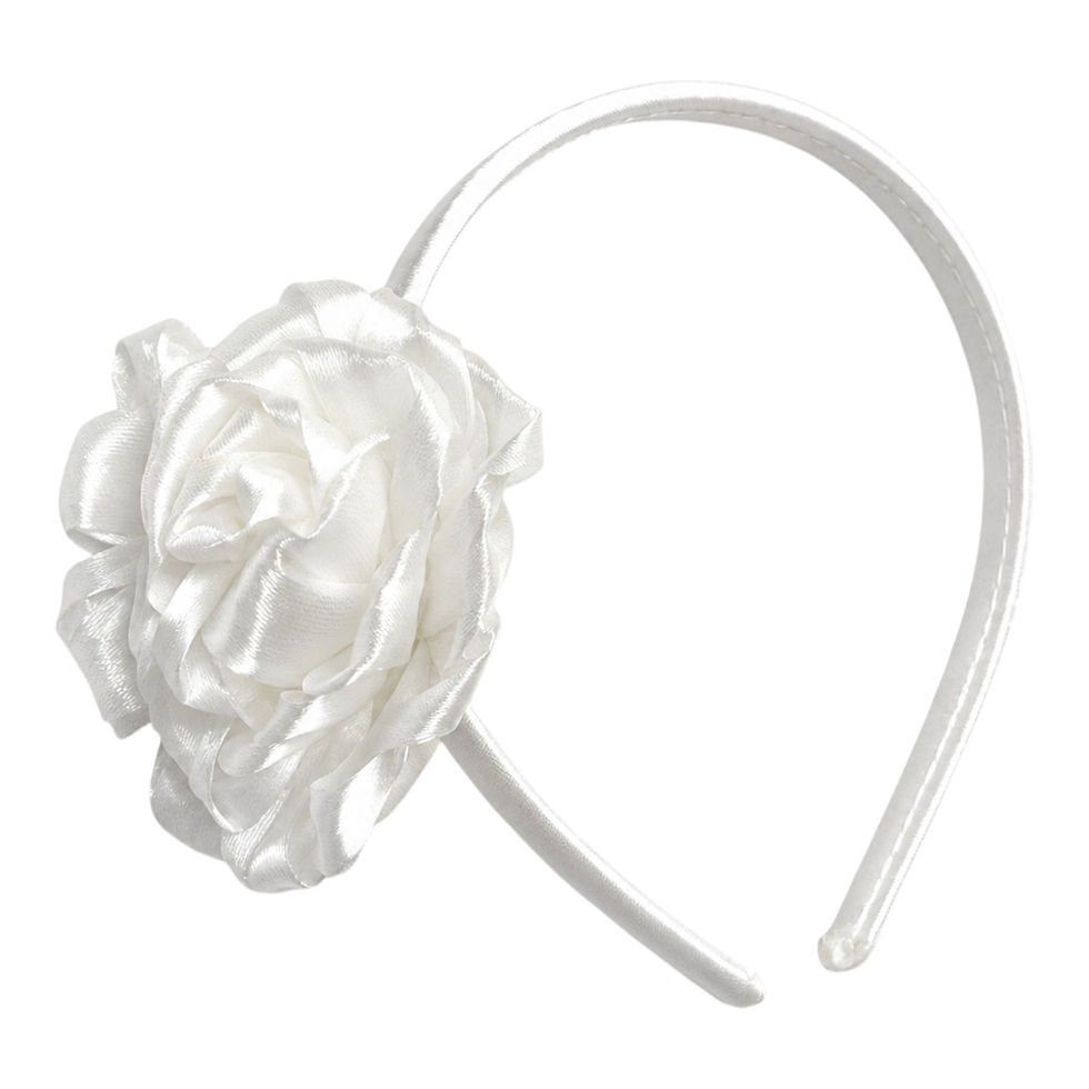 Thumbnail: Satin Rose Headband – Large Flower Hair Band for Women & Girls