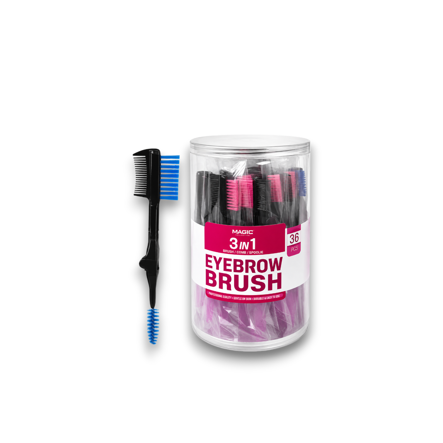 Magic Collection 3 in 1 Double-Ended Folding Eyebrow Brush