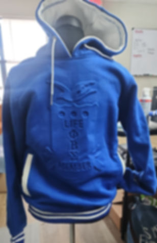 Σ  LIFE Member Embossed Hoodie and Crewneck   Royal Blue