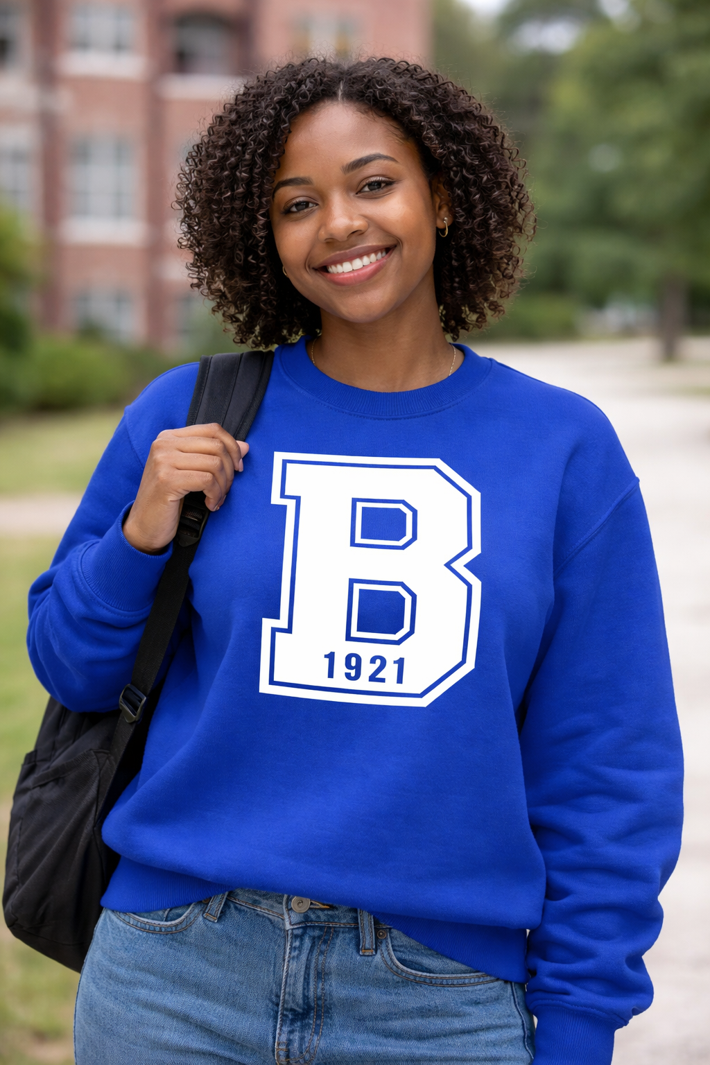 Beta Chenille B 1921 Royal Blue Crewneck | Sweater | Tee
